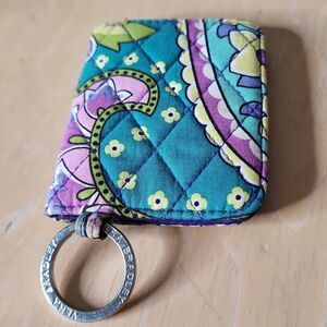 Vera Bradley purle floral ID keychain wallet